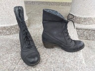 CLARKS nr 38,5/5 wygodne czarne ciepłe botki skóra
