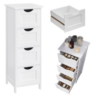 REGAŁ ŁAZIENKOWY WĄSKI BIAŁY SZAFKA SŁUPEK 30x30x82 cm SONGMICS DO ŁAZIENKI