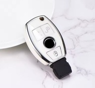 Biało-srebrne etui na kluczyk Mercedes – solidna ochrona 3 przyciski