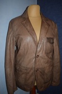 Mario Conti Piękna kurtka włoska skórzana męska ala marynarka _52/54