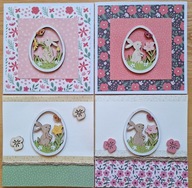 Kartki Wielkanocne ręcznie wykonane - zestawy po 4szt.