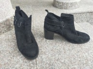 RYŁKO nr 38-38,5 wygodne botki na słupku skóra