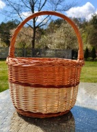 Koszyk zakupowy okrągły z polskiej wikliny
