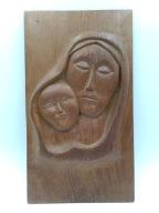 Matka Boża z dzieciątkiem Jezus - artystyczna rzeźba z drewna rustykalna