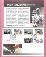 Isle of Man 2009 FDC +INFO sport, samochody, FORMUŁA1, Lewis Hamilton