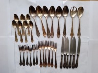 HEFRA sztućce łyżeczki, noże, widelce, łyżki łącznie 33 sztuki wz. ROMAŃSKI