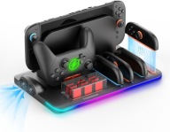 TRANSNOVO Stacja Ładująca do Nintendo Switch 2 z RGB i Uchwytami na Gry