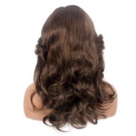 JA33 REEWES Peruka w stylu lat 70. Farrah Fawcett długie brązowe włosy