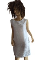 WŁOSKA SUKIENKA LNIANA z kieszeniami 36/38