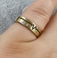 AAA Pierścionek obrączka złota stal chirurgiczna średnica 20 mm