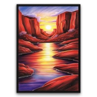Plakat z ramą 40x50cm Czerwone klify w słońcu Pejzaż Natura Widok Prezent