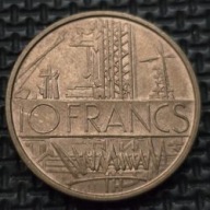 *FRANCJA [0117]*10 franków 10 FRANCS 1974 Konstrukcje Geografia Mapa