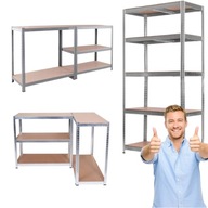 REGAŁ MAGAZYNOWY METALOWY WCISKANY DO GARAŻU 180x90x40cm 875kg GardenLine