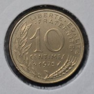 *FRANCJA [0113]*10 centymów CENTIMES 1975 Piąta Republika, Marianna Rośliny