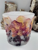 Naturalna bardzo duża świeca płatki róż Handmade Na prezent