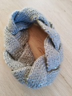 Ciepła Opaska na głowę uszy warkocz cekiny