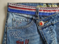 DESIGUAL zdobiona spódniczka mini jeans serce aplikacja art 36