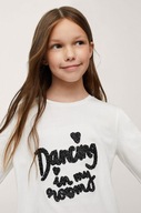 Mango bluzka biała napisy długi napis 3D dance 152