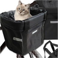 Kosz rowerowy przedni dla psa i kota duży mocny czarny transport rower