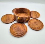 INDIE ręczna PRACA podkładki z drewna ŚLICZNE