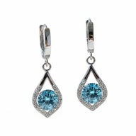 Kolczyki FF16 wiszące krótkie cyrkonie pr. sr. 925