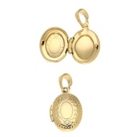 86112 Zawieszka stal chirurgiczna 316L pozłacana 18k sekretnik owal