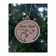 Drewniana bombka 3D Para zakochanych Mąż i Żona Pierwsze Święta