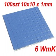Termopad 100szt 10x10 x 1mm 6WmK Taśma Termoprzewodząca CPU GPU Cięty