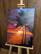 Obraz akrylowy „Zachód Słońca” 70×50, unikat – dar na aukcję WOŚP