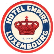 n7 reklama hotelowa Luxembourg Reklama turystyczna luggage label