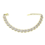 83419 BRANSOLETKA 14K POZŁACANA 17,5+3 CM 9 MM elegancka z cyrkoniami