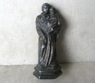 święty ANTONI : Polska Przedwojenna FIGURKA z CYNY cyna WYRAZISTA ... !!!!!