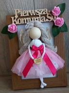 Aniołek w ramce - makrama