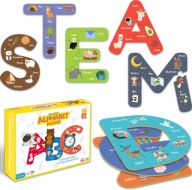 PUZZLE 77 ELEMENTÓW NAUKA ALFABETU MONTESSORI 3+