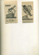 Reklama Prasowa z lat 30 uw -RADIA /Marconi/ 2 x