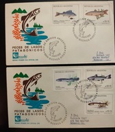 !! ZWIERZĘTA RYBY - ARGENTYNA - 2 KOPERTY FDC - STAN BDB !!
