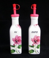 ZESTAW * pojemniki na olej / maggi / ocet * kwiaty * nowe