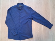 Koszula męska Reserved cotton granat koł. 44, r. 182 L/52 , BDB
