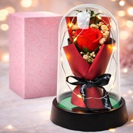 Wieczna róża w szkle podświetlana LED na Walentynki Dzień Kobiet rocznicę