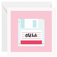 Kartka okolicznościowa Urodzinowa - Stare przeboje Dyskietka - 14x14 cm