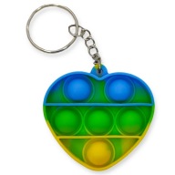 Brelok Antystresowy POP IT Zawieszka SERCE DO KLUCZY Kolorowy Zielony