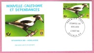 Nowa Kaledonia 1986, FDC ptaki dzierzbowron, Wyst. STAMPEX