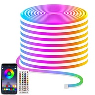 Neonowe Światło Linowe 5M LED RGB IP65 – Sterowanie Aplikacją i Pilotem