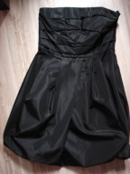 32 Zara brązowa metalic sukienka odkryte ramiona