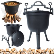 KOCIOŁEK ŻELIWNY MYŚLIWSKI WĘGIERSKI 8L NA OGNISKO GRILL GARNEK PIECZONKI