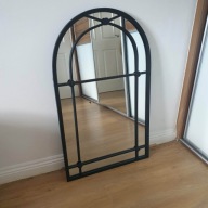 Duże lustro loft stalowe 100x60 cm łuk industrial solidna rama