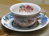 JOHNSON BROS WINCHESTER KOLOROWA FILIŻANKA Z PODSTAWKA MASONS STRATHMORE