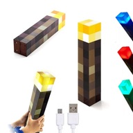 Lampka Minecraft pochodnia na stolik lub ścianę 28 cm