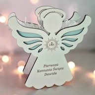 Anioł Komunijny, kielich na komunię, box, prezent, personalizacja, grawer