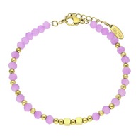 83564 Bransoletka złota stal chirurgiczna 16,5+3 CM 4 MM kolorowe koraliki